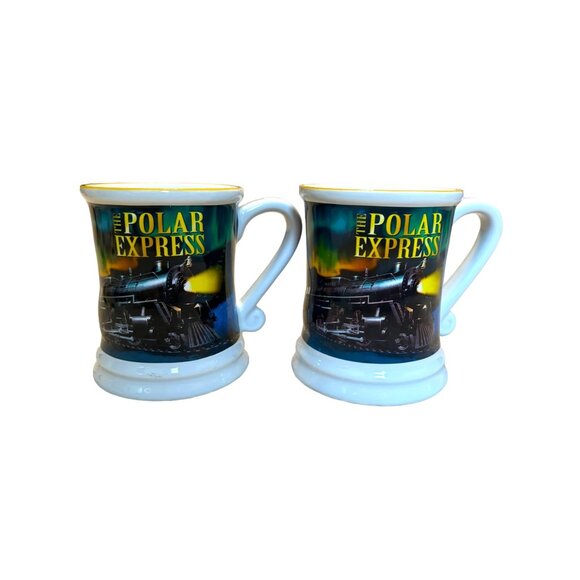 2 Polar Express 14 oz. Coffee Mugs Hot Chocolate Mugs Cups Oversized mug - Picture 2 of 6
